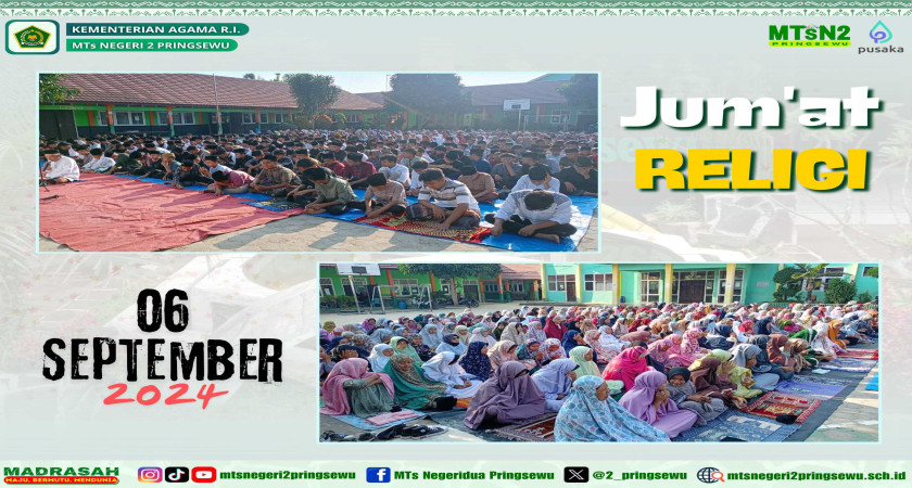 Pelaksanaan Jumat Religi MTsN 2 Pringsewu