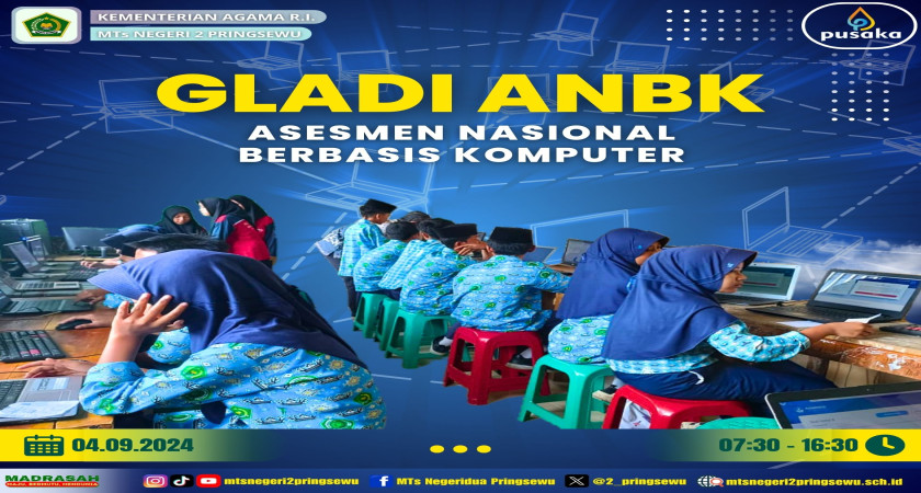 45 Siswa/i MTsN 2 Pringsewu Ikuti Gladi Asesmen Nasional Berbasis Komputer