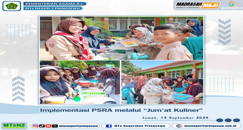 Pelaksanaan Jumat Kuliner di MTs Negeri 2 Pringsewu