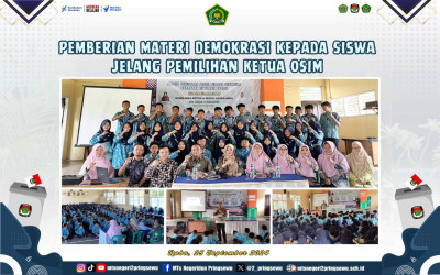 Pemberian Materi Demokrasi Jelang Pemilihan Ketua OSIM MTs Negeri 2 Pringsewu