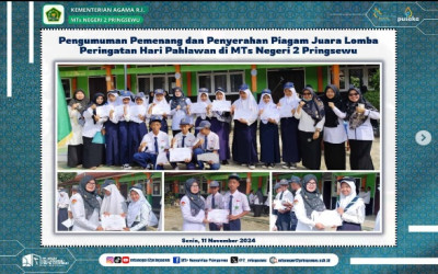 Pengumuman Pemenang dan Penyerahan Piagam Juara Lomba pada Peringatan Hari Pahlawan 2024