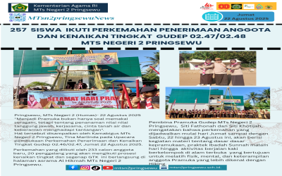 257 Siswa Ikuti Perkemahan Penerimaan Calon Anggota Baru dan Kenaikan Tingkat Gudep MTs Negeri 2 Pringsewu