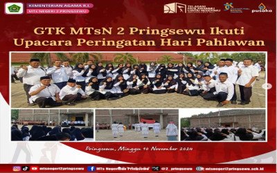 GTK MTs Negeri 2 Pringsewu Antusias Ikuti Upacara Peringatan Hari Pahlawan 2024